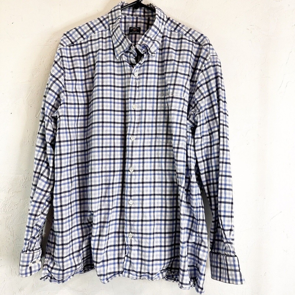Solemare Maus Hoffman Mens Button Front Shirt Blue Multicolor Check Plaid Xlarge